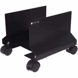 Techly Supporto per CPU in Acciaio con Ruote Nero (ICA-CS 34), Carrello multimediale, Nero, PC, 25 kg, 195 mm, 240 mm