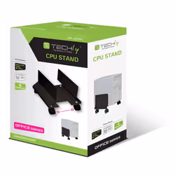 Techly Supporto per CPU in Acciaio con Ruote Nero (ICA-CS 34)