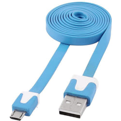 Techly Cavo Flat USB AM a Micro USB M Azzurro 1m (ICOC MUSB-A-FLBL)