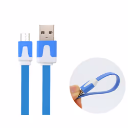 Techly Cavo Flat USB AM a Micro USB M Azzurro 1m (ICOC MUSB-A-FLBL)