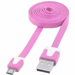Techly Cavo Flat USB AM a Micro USB M Rosa 1m (ICOC MUSB-A-FLR), 1 m, USB A, Micro-USB B, USB 2.0, Maschio/Maschio, Rosa