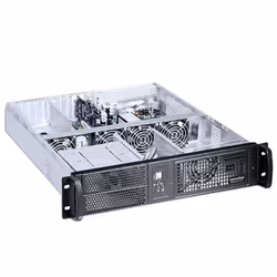 Techly Chassis Industriale da Rack 19" 2U Nero (I-CASE IPC-2055), Supporto, Server, Nero, ATX, Metallo, 2U