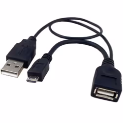 Techly Cavo USB A F 2.0 OTG Micro USB M con Alimentazione USB, 30cm Nero (ICOC MUSB-MC2), 0,3 m, USB A, USB A/Micro-USB B, US ...