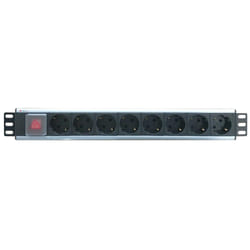 Techly I-CASE STRIP-18SH unità di distribuzione dell'energia (PDU) 8 presa(e) AC 1.5U Nero, Argento