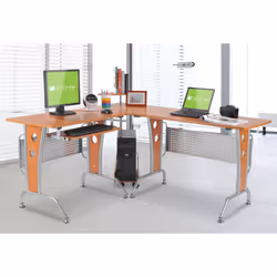 Techly Scrivania per Computer Angolare in Ciliegio (ICA-TB 3806A), MDF, Ciliegia (frutto), 1700 mm, 1450 mm, 870 mm, 53,5 kg