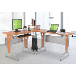 Techly Scrivania per Computer Angolare in Ciliegio (ICA-TB 3806A)