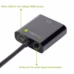 Techly Cavo Convertitore Adattatore da HDMI a VGA con Micro USB e Audio (IDATA HDMI-VGA2AU) - Vista aggiuntiva 5