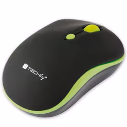 Techly Mouse Wireless 2.4GHz 800-1600 dpi Nero/Verde (IM 1600-WT-BGW), Ambidestro, Ottico, RF Wireless, 1600 DPI, Nero, Verde