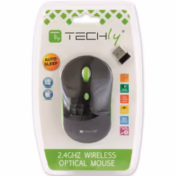 Techly Mouse Wireless 2.4GHz 800-1600 dpi Nero/Verde (IM 1600-WT-BGW)