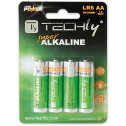 Techly Blister 4 Batterie High Power Stilo AA Alcaline LR06 1,5V (IBT-KAL-LR06T)