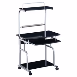 Techly Scrivania per Computer Compatta Multifunzione, Nero Lucido (ICA-TB 7800BK) - Vista aggiuntiva 4