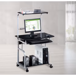 Techly Scrivania per Computer Compatta Multifunzione, Nero Lucido (ICA-TB 7800BK) - Vista aggiuntiva 5