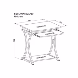 Techly Scrivania per PC Compatta con Cassetto Estraibile, Nero Grafite (ICA-TB 328BK)