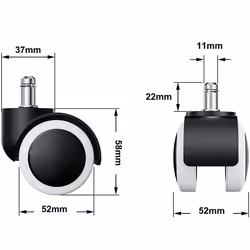 Techly Ruote a Clip Sostitutive per Sedie in Poliuretano (ICA-CT 891-WHE)