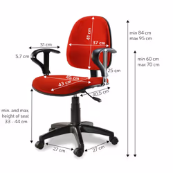 Techly Sedia per Ufficio Easy Colore Rosso (ICA-CT MC04RE)