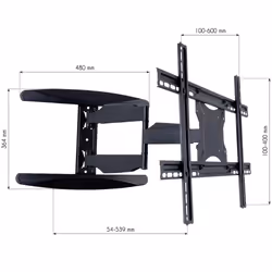Techly Supporto a Muro Ultra Slim per TV LED LCD 40-65" Full Motion Nero (ICA-PLB 171L) - Vista aggiuntiva 5