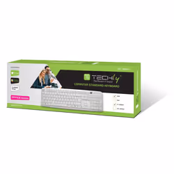 Techly Tastiera 105 tasti USB Standard, colore Bianco (IDATA 955-UWH)