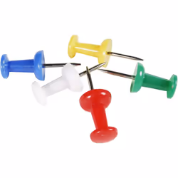 Techly Spilli Colorati per Lavagne in Sughero 20 pz (ICA-CB PIN), Multicolore, Metallo, Plastica, 5 g