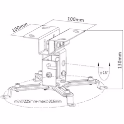Techly Supporto a Soffitto per Proiettori 130 mm Silver (ICA-PM 2S)