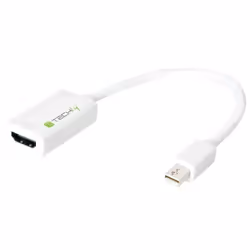 Techly Adattatore Mini DisplayPort (Thunderbolt) 1.2 / HDMI 15cm Bianco (IADAP MDP-HDMIF12), 0,15 m, Mini DisplayPort, HDMI, ...