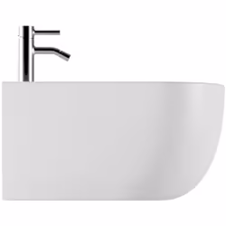 Bidet monoforo sospeso della serie Unica di Alice Ceramica. Il bidet è in ceramica bianco lucido, cm. 54x35xh42 Bidet sanitar ...