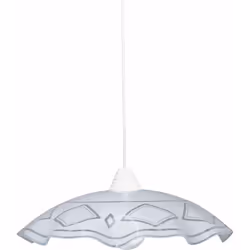 Lampada a Sospensione Sospensione D50 1xE27 Montatura Bianca Vetro Lastra Bianco E-Energy Brigida Potenza Max: 1X57W HSGS Att ...