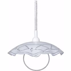 Lampadario Saliscendi Ø41 cm 1xE27 Montatura Bianca Vetro Lastra Bianco E-Energy Brigida Potenza Max: 1X57W HSGS Attacco: E27 ...