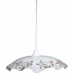 Sospensione D45 1xE27 Montatura Bianca Vetro Lastra Bianco E-Energy Brigitta