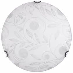 Plafoniera Clara 2XE27 Ganci Cromo Vetro Lastra Bianco Decorato Garden La Plafoniera Clara 2XE27 è la soluzione ideale per ch ...
