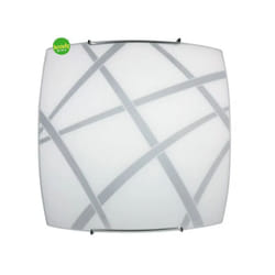 Plafoniera da interno e Energy clio in vetro 40 x 40 cm bianca 2 x e27