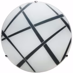Plafoniera Plafoniera 2xE27 Ganci Cromo Vetro Lastra Bianco-Nero E-Energy Dario Potenza Max: 2X57W HSGS Attacco: E27 Alimenta ...