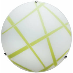 Plafoniera 2xE27 Ganci Cromo Vetro Lastra Bianco-Verde e Energy Dario