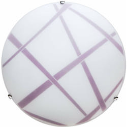 Plafoniera 2xE27 Ganci Cromo Vetro Lastra Bianco-Viola E-Energy Dario