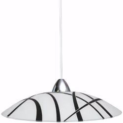 Lampada a Sospensione Sospensione D50 1xE27 Montatura Bianco-Cromo Vetro Lastra Bianco-Nero E-Energy Dario Potenza Max: 1X57W ...