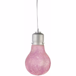 Lampada a Sospensione Sospensione 1xE27 Montatura Argento Vetro Filante Rosa E-Energy Elettra Potenza Max: 1X57W HSGS Attacco ...