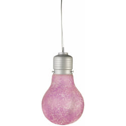 Sospensione 1xE27 Montatura Argento Vetro Filante Rosa e Energy Elettra