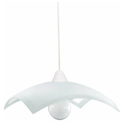Energy - Sospensione 40X40 1xE27 Montatura Bianco Vetro Lastra Bianco e Fabiana
