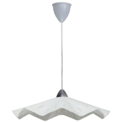 Energy - lampada a sospensione isabella D45 1XE27 montatura trasparente-cromo vetro lastra bianco Ø49-H.14-L.100 cm