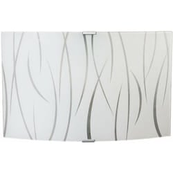 Energy - Applique 1xE27 Montatura Argento Vetro Lastra Bianco e Simone