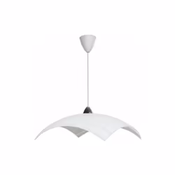 Sospensione a soffitto con montatura in plastica bianco e cromo, realizzata in vetro con una lastra 500 x 500 mm dallo spesso ...