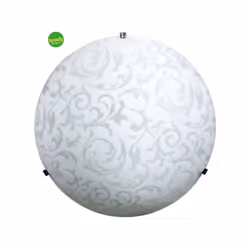 Plafoniera linea Michela prodotta dal brand E-Energy realizzata in vetro alastra color bianco con ganci cromati, attacco 2xE2 ...