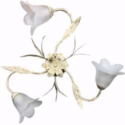 Plafoniera Plafoniera 3xE14 Montatura Avorio Oro Vetro Spugnato Bianco E-Energy Amelia Potenza Max: 3X46W HSGS Attacco: E14 A ...
