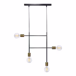 Lampada a Sospensione Sospensione 4xE27 Montatura Verniciata Nero Oro Satinato E-Energy Elvira Caratteristiche Potenza Max: 3 ...