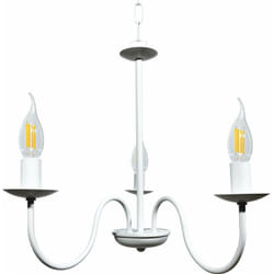 Energy - Lampadario 3xE14 Montatura Verniciata Bianco e Nicla
