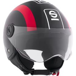 Sparco - Casco Demi-Jet per moto rosso e nero con calotta in abs Taglia xl