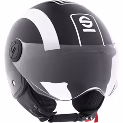 SPARCO Sparco Casco Demi-Jet per moto nero e bianco con calotta in ABS Taglia M