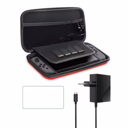 Twodots Travel Kit Custodia rigida Nintendo Nero, Rosso - Vista aggiuntiva 3