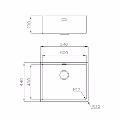 Foster 3355850 lavello Lavello sottopiano Rettangolare Acciaio inox