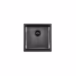 Foster KE - R15, Lavello ad incasso, Quadrato, Acciaio inox, 1 ciotole, Gun Metal, Quadrato