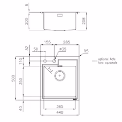 Foster 4151 050 Lavello sottopiano Rettangolare Acciaio inox - Vista aggiuntiva 2